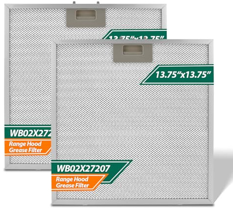 2 PCS WB02X27207 Range Hood Grease Filters Compatible with GE Extractor Hood JVX5300BJ1TS JVX5300DJ1BB Replace 4463981 AP6039217 PS11771771 EAP11771771