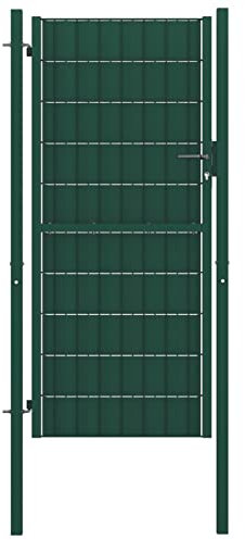 ShGaxin Staketdörr, yttre metalldörrar, trädgårdsdörr, trädgårdsstaket, trädgårdsdörr, PVC och grönt stål 100 x 124 cm