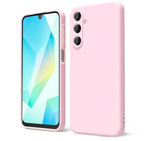 oakxco for Samsung Galaxy A16 5G Case Silicone, Thin Slim Grip Soft Rubber Gel Protective Phone Case for Women, Matte Plain Solid Color Aesthetic Cute Girly Case with Camera Cover, Light Pink