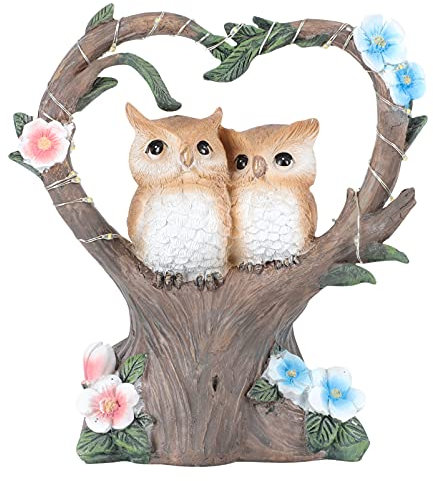 Happyyami 1stück Solar Gartenlampe Resin Tierdekoration Outdoor Solarlicht Mit Eule Design Für Balkon Und Garten Kreatives Kunstwerk Zur Verschönerung Ihrer Landschaft