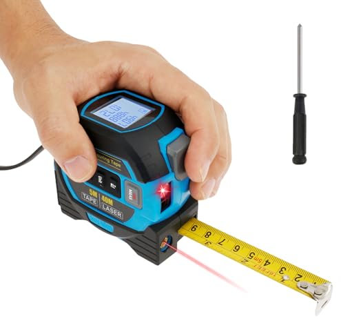 Digitales Maßband ABS Digital Distanzmesser Data Storable Digital Distance Messgerät Effiziente Rapid reguläres Maßband Messen tragbares digitales Bandmaß für Holzbearbeitung geeignet(blau)