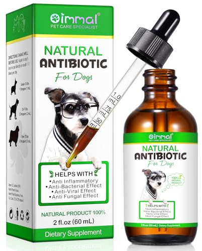 Natürliche Hunde-Antibiotika, Antibiotika-Tropfen für Hunde, Hunde-Antibiotikum Unterstützt das Immunsystem & Hunde-Allergie Relief, Hund Hefe-Infektion Behandlung, Juckreiz Linderung für Hunde, 60ml