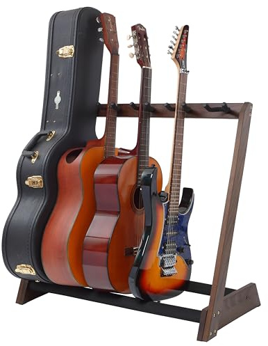 Nefelibata Supporto multiuso per chitarra, 5 supporti, in legno, per chitarre e custodie, chitarre elettriche, acustiche, bassi, violoncelli, frassino tedesco