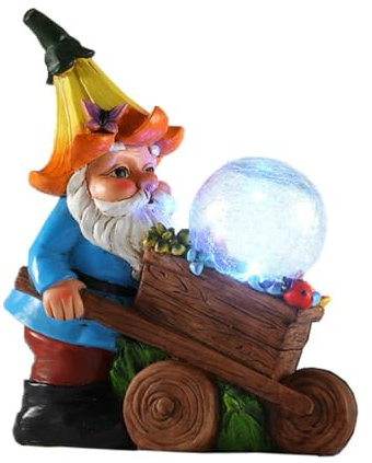 IWOWHERO Garden Statue Light Solar-Powered Gnome Lawn Decor Solar Garden Ornaments