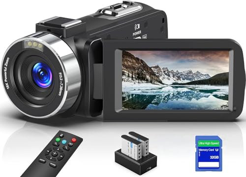 Delmodes 8K 64MP Videokamera Camcorder 18X Digitalzoom IR Nachtsicht Vlogging Kamera, 3,0 Zoll UHD Touchscreen WiFi Videokamera für YouTube mit SD-Karte, 2,4G Fernbedienung und 2 Batterien
