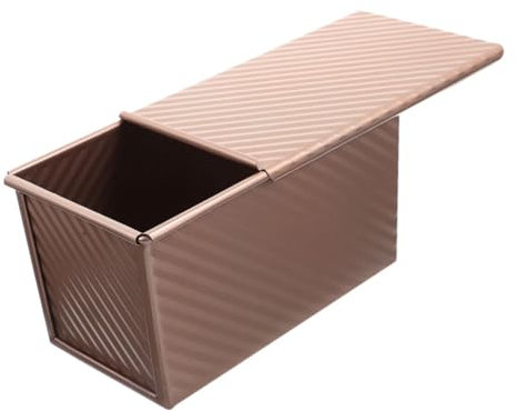 OKUMEYR Corrugated Bread Tin Loaf Pan for Baking Bread Cakes Easy Release Loaf Tin Lid Decorative Baking Mold