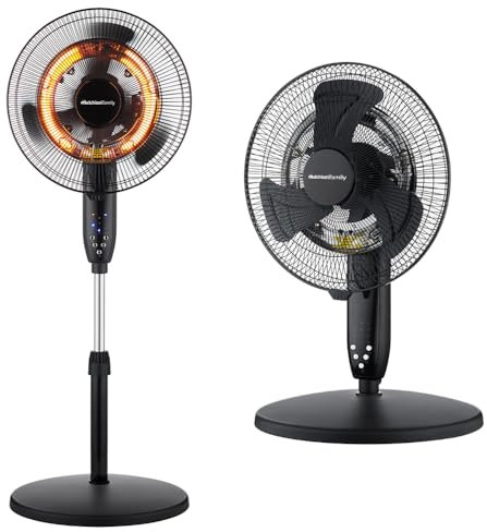 SUN Termoventilatore a Piantana con Funzione Oscillante Melchioni Doppia Funzione Riscaldamento e Ventilatore Basso Consumo 3 Velocità e Telecomando Altezza regolabile 1800W