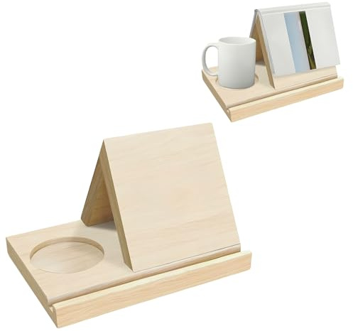 Suuwwn Estantería de Lectura Pequeña, Soporte para Libros Porta Soporte de Libro de estantería Triangular para Reposar Páginas Regalos para Lectores Profesores Escritores