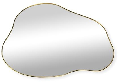 SensaHome Matteo Wandspiegel – Organischer Spiegel – Asymmetrisches Design – 60x40 cm – Gold