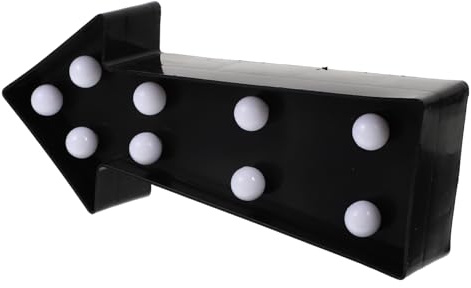 LED Pfeilschild 7 Leds, Schwarz, Kabellos, 3d-leuchtschild mit Pfeilform | ABS Gehäuse, 2 Aa Batterien nicht Enthalten, Warmes Licht, Wanddeko für Party und Tisch