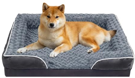 Oskuglin Grande Cuccia per Cani, Cuccia in Memory Foam con Fodera Lavabile e Rimovibile, Cuscino con Struttura a Nido, Cuscino Antiscivolo per Cani e Fodera Impermeabile (L91*69cm)