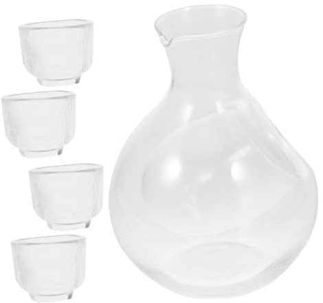 Garneck Decanter in Vetro per Sakè con Scomparto Ghiaccio e Bocca Obliqua