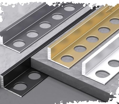 RTVGNSZSJL Perfil para Baldosas Forma De L 90cm 3Piezas Perfil Angular para Baldosas, Perfil De Transición para Suelo Aluminio，Protección De Bordes Suelos/Baldosas(Black,H 10mm/2/5)