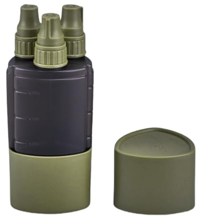 Tidevib Juego de 3 coctelera de especias portátil y botella de salsa exprimible con escala graduada de 3 x 100 ml para camping, picnics, barbacoas, cocinas, utensilios de cocina