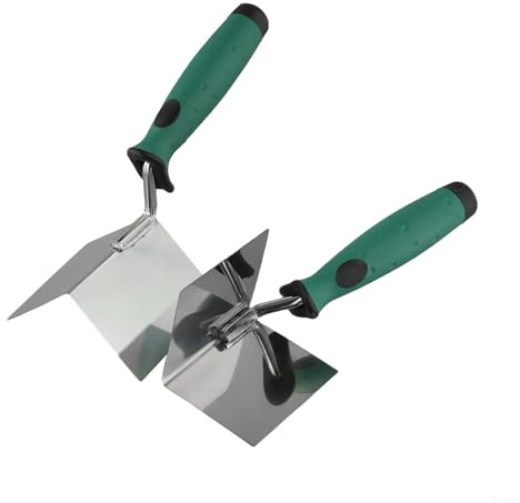 Spatola angolare in acciaio inox con angolo di 90 gradi pieghevole e comoda maniglia antiscivolo per lavori di ristrutturazione e intonacatura (interno 1 pezzo)