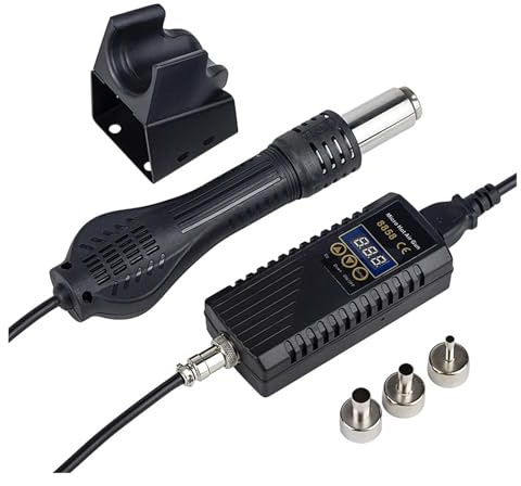 Station de soudage à air chaud 8858 LCD, sèche-cheveux, 700 W, 220 V/110 V, pistolet thermique, outils réparation(Camel,220/V)