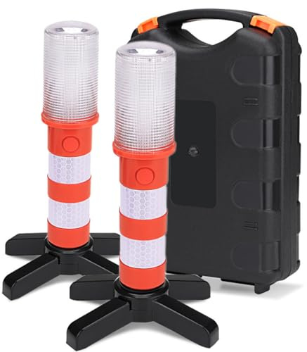 Zambuph Potente di Sicurezza con Luce stroboscopica per Il Traffico Stradale con Messa a Fuoco Stabile per Campeggio Professionale su Strada, Arancia