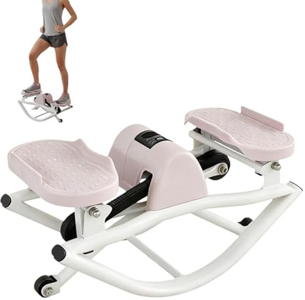 Mini Stepper Träningsmaskin – Högkolstål 49x27x23cm | Bentränare | Balanstränare med motståndsband Fitness Stepper Träningsutrustning Helkroppstränare för benträning
