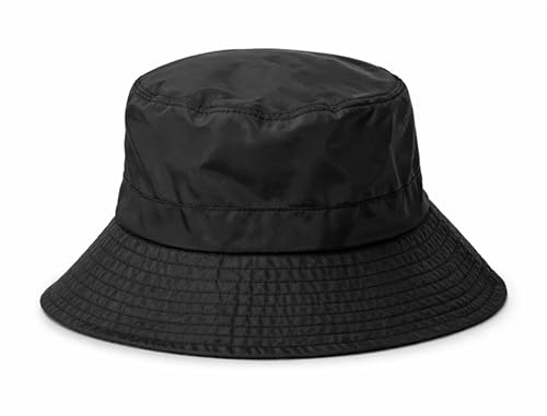 MAPIMANIA - Cappello da Pioggia Nero Donna Impermeabile, Bucket Hat Antipioggia, Pieghevole e Leggero per Viaggio e Città