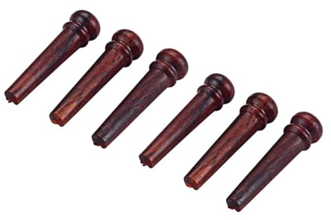 6pcs Redwood Guitar String Pegs for Folk Acoustic Guitar | Coffee Finish, Gl69 Spec, Easy Replacement Parts, Classic Delicate Appearance
