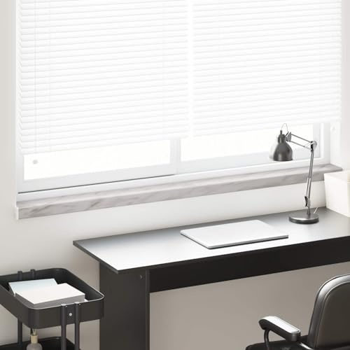 Soglia Finestra Texture Marmo 160 cm, Davanzale Interno Esterno in PVC Impermeabile, Facile da Installare con Adesivo, Tagliabile, per Piante e Decorazioni, Include Tappi Laterali