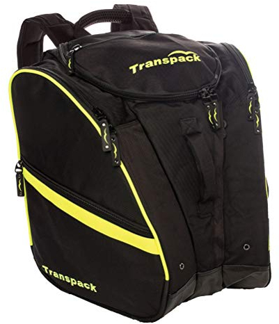 TRANSPACK COMPETITION TRV Ballistic Pro Unisex Water-Resistant 59L Ski/Snowboard Boot Helmet Goggles & Gear Backpack Bag, Black w/Yellow Electric