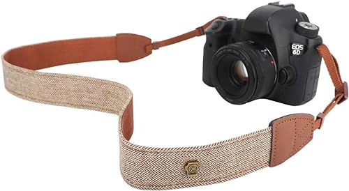 MoKo Camera Strap, Braided Cotton Canvas Neck Belt with Adjustable Shoulder Strap for All DSLR Digital Cameras Canon, Fuji, Nikon, Olympus, Pentax, Sony - Khaki