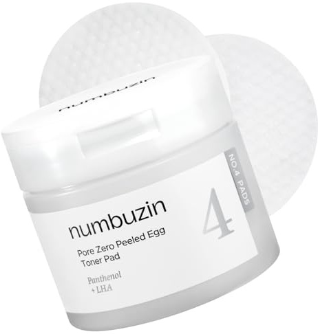 numbuzin N.°4 Toner Pads | Toner Pads Pore Zero Peeled Egg | Textura irregular, exfoliación suave, piel lisa | PHA, LHA, pantenol | cosmética coreana | 70 unidades, 190 ml