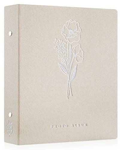 Lanpn Photo Album 6x4 Slip in, Linen 400 Pockets Photo Albums Holds Portrait Only 10x15cm Picture Beige