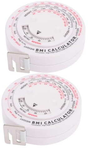 HEMOTON 2 Pz metro a nastro bmi ciotola di cocco calcolatore di ruote perdita utensili righello bmi retrattile nastro per il calcolo del body bmi Corpo vita attrezzo calcolatrice pp bianca