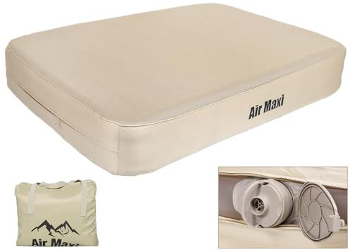 RGA - Cama de aire individual con bomba integrada, colchón de aire autoinflable con bomba de aire, colchón de doble capa cómodo, cama inflable para invitados, camping, lavado extraíble de viaje