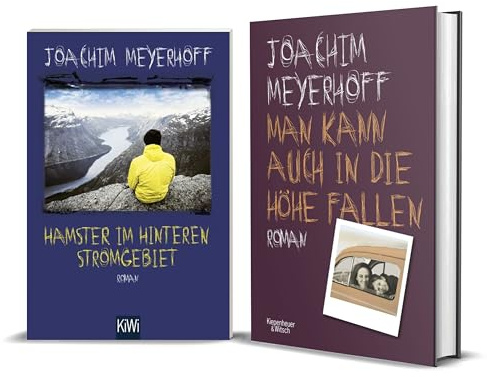 Joachim Meyerhoff Bücher-Set: Hamster im hinteren Stromgebiet (Taschenbuch) & Man kann auch in die Höhe fallen (Gebundene Ausgabe) Humorvolle Bestseller-Romane über Familie & Leben + exkl. Lesezeichen
