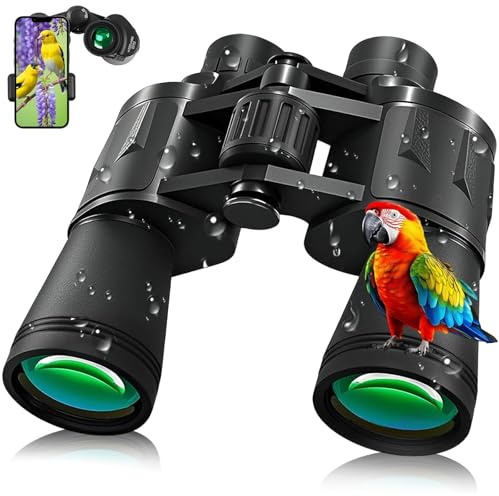 Prismaticos Profesionales Largo Alcance, Prismáticos 20x50 para Adultos, FMC y Prismas BAK4 Binoculares Professionals Impermeables para Observación de Aves, Senderismo, Viajes