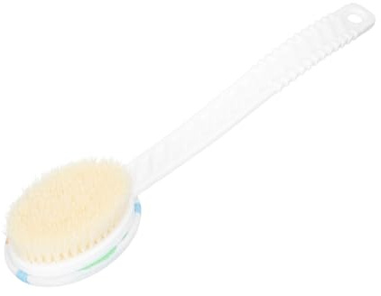 VALICLUD Long Handle Dual-Head Bath Brush Soft Bristles Back Cleaning Massage Shower Scrubber for Body Exfoliating in Apricot