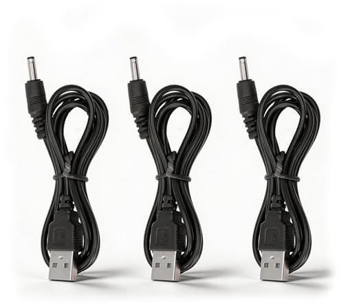 Generic Cavo di alimentazione da USB a DC 5V da 3 Pezzi, 3,5x1,35 Mm Cavo di alimentazione USB, Cavo Alimentazione in PVC a Doppio Strato per Altoparlante del della Ventola