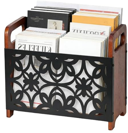 FARYODI - Revistero para periódicos, soporte para revistas, organizador de escritorio para periódicos y libros – Diseño moderno para sala de estar, oficina y pasillo (flor)