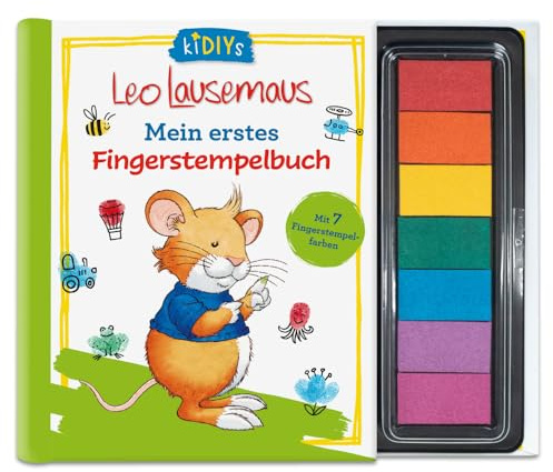 Leo Lausemaus - Mein erstes Fingerstempelbuch Mit 7 Fingerstempelfarben: Buch und Stempelkissen für Kinder (kiDIYs)