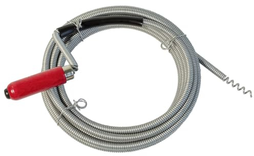 Dönges Rohrreinigungsspirale Rohrreinigungswelle 3 m x Ø 5,0 mm Flexible Abflussreiniger Spirale mit Kurbel