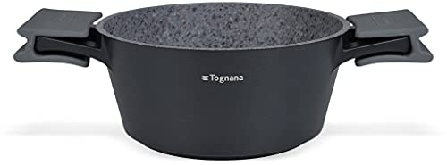 Tognana WL7915BGRTG- padella, Interno antiaderente a 4 strati effetto granito, ?20 x 20 x 19 cm, grigio