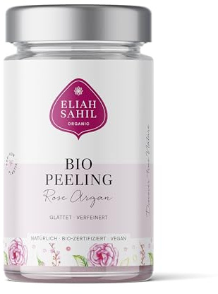 ELIAH SAHIL Bio Rose und Argan Körperpeeling von ELIAH SAHIL Bio mit Himalaya Salz I Naturbelassen und Angenehm Duftend I Zero Waste I 100 Gramm I Vegan & Tierversuchsfrei