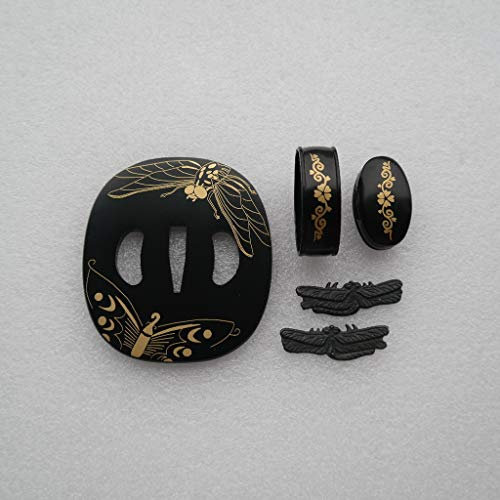 BOHIHYU Tsuba Fuchi Kashira Menuki Iron 11-20 (TDZH16, 2.75in,3.14in)