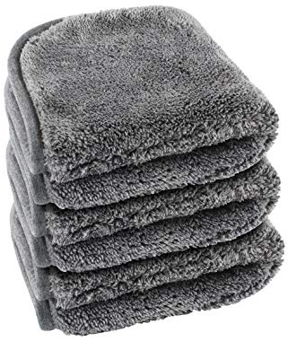 lunar. premium cleaning 3 Stück Poliertuch Auto KFZ Microfasertuch 40x40cm grau 1200 GSM Trockentuch extrem saugfähig ultraweich zur professionellen Autopflege