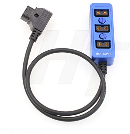 HangTon D-tap 1 auf 3 Triple Power Splitter Kabelbox, D-Tap-Stecker auf Buchse, 3 Port-Verteiler für Ronin 2 und V-Mount Akku (blau)