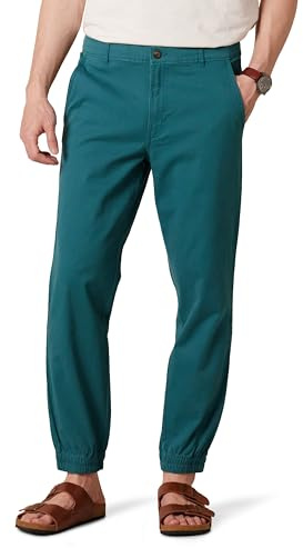 Amazon Essentials mäns joggingbyxor med rak passform, tvättad blågrön grön, medium