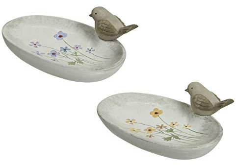 Vogelfutterstelle Vogeltränke Vogelbecken Terrakotta Höhe 9,5 cm blau oder gelb Stückpreis