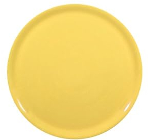 HENDI Plato de Pizza Redondo en Porcelana Esmaltada, Plato Liso para Servir Pizza, Apto para Microondas y Lavavajillas, ⌀330mm, Amarillo