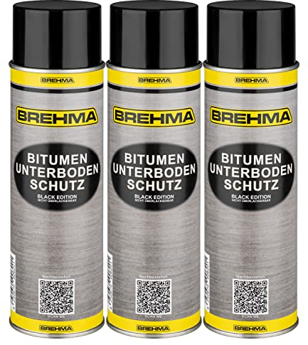 BREHMA 3X Bitumen Unterbodenschutz Black Edition 500ml Steinschlagschutz Spray schwarz