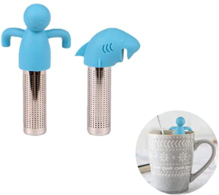 NIANFEN 2 Stück Pack Teesieb für Losen Tee,Teesieb,Teesieb für Tasse,Teefilter Edelstahl Feinmaschiger Teestab mit Griff,Anwendbar Bei Rosen, Kaffee,Lustiges Teesieb für losen Tee