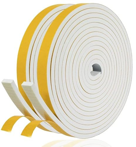 Dichtungsband Selbstklebend Fensterdichtung 12mm(B) x 6mm(D)/8m(L) Fenster Türdichtung Dichtung Schaumstoff Klebeband Schaumstoffstreifen, Gummi-Dichtungsstreifen Schalldämmung Kollision Siegel Weiß