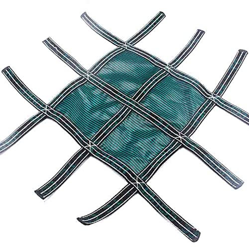 ANUU Round Swimming Pool Cover Durable Pool Safety Cover, Heavy Duty Winter Inground Pool Cover Green Mesh Solid Pool Safety Cover for Swimming Pool Winter Safety Cover,12ft/3.7m